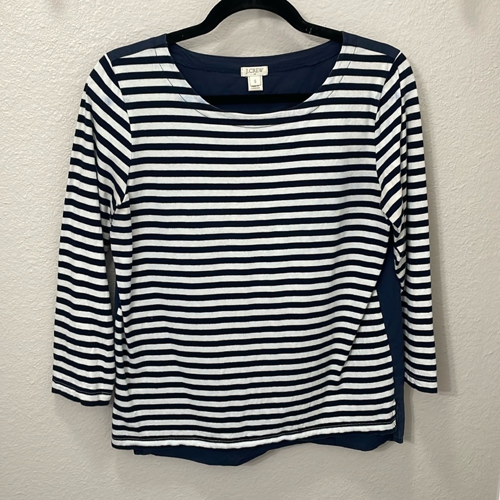 J. Crew Striped 3/4 Sleeve Blouse